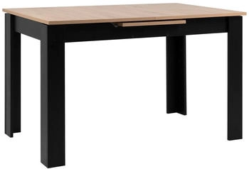 Mid.you Esstisch Schwarz Eiche Artisan rechteckig eckig 80x75x125-165 cm