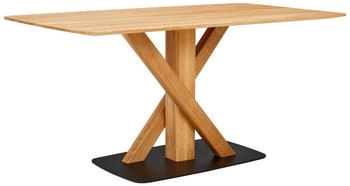 Novel Esstisch Schwarz Eiche massiv oval eckig Sternfuß Bodenplatte 90x76x180 cm oval