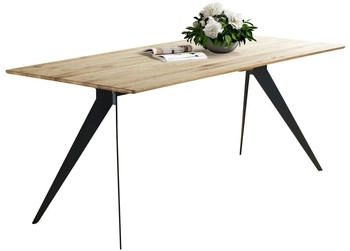 Linea Natura Esstisch Schwarz Eiche massiv rechteckig eckig 90x75x160 cm