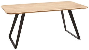 Voleo Esstisch Schwarz Eiche Wildeiche massiv rechteckig eckig U-Form 90x76x140 cm