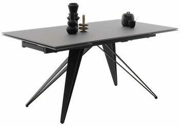 MCA Furniture Esstisch Nemuro Glas Grau satiniert / Schwarz matt Auszugtisch 160(240) x 90 cm