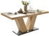HOM'IN Esstisch Schwarz Eiche Artisan rechteckig eckig Bodenplatte 90x76x180-280 cm
