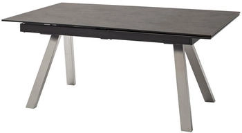 MCA Furniture Esstisch Tobago Ausziehtisch Keramik Anthrazit mit Edelstahl 180/260 x 95 cm