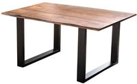 Esstisch Baumkante Massiv Akazie Nougatfarben 120 X 80 Cm Schwarz Laurina