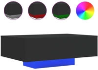 vidaXL Couchtisch mit LED-Leuchten Schwarz 85x55x31 cm