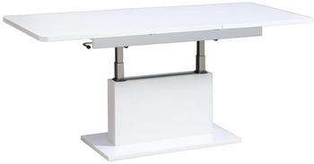 designimpex Couchtisch DC-1 Wei&szlig; Hochglanz h&ouml;henverstellbar ausziehbar Hochglanz 126x58x70 cm Wei&szlig;