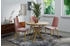 WFL GROUP Runder Ausziehbarer Esstisch-Loft Style Tisch mit Goldenen Metallbeinen -100 cm-Eiche Craft