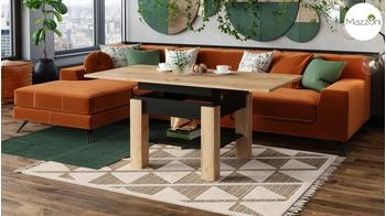 designimpex Cleo stufenlos höhenverstellbar 57 - 69cm aufklappbar Esstisch 70x57x75 / 150cm