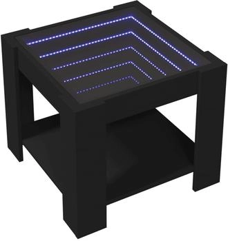 vidaXL LED-Couchtisch Schwarz 53x53x45 cm Holzwerkstoff