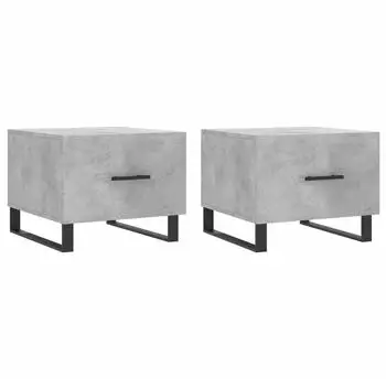 vidaXL Couchtische 2 Stk. Betongrau 50x50x40 cm Holzwerkstoff Modell 9