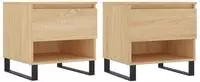 vidaXL Couchtische 2 Stk. Sonoma-Eiche 50x46x50 cm Holzwerkstoff