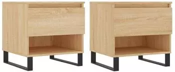 vidaXL Couchtische 2 Stk. Sonoma-Eiche 50x46x50 cm Holzwerkstoff Modell 3