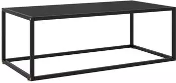 vidaXL Couchtisch Schwarz mit Schwarzem Glas 100x50x35 cm