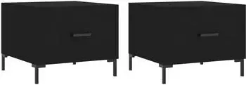 vidaXL Couchtische 2 Stk. Schwarz 50x50x40 cm Holzwerkstoff Modell 4