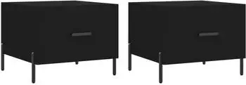 vidaXL Couchtische 2 Stk. Schwarz 50x50x40 cm Holzwerkstoff Modell 3