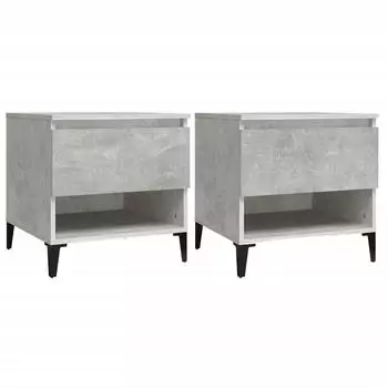 vidaXL Beistelltische 2 Stk. Braun Eichen-Optik 50x46x50 cm