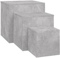 vidaXL Beistelltische 3-tlg. Betongrau Holzwerkstoff