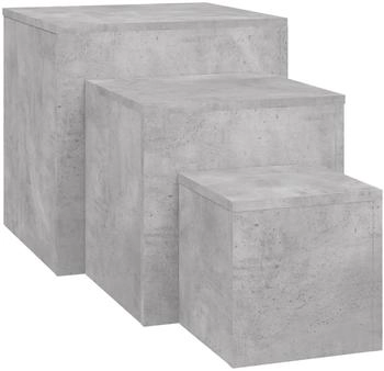 vidaXL Beistelltische 3-tlg. Betongrau Holzwerkstoff
