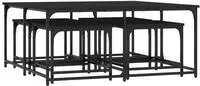 vidaXL Satztische 5 Stk. Schwarz Holzwerkstoff