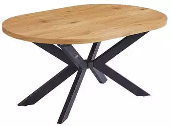 Home Deluxe Esstisch Oval Ausziehbar AVENTI inkl. Sternfuß-160 x 100 cm Light Oak