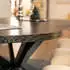 Home Deluxe Esstisch Oval Ausziehbar AVENTI inkl. Sternfuß-160 x 100 cm Dark Oak