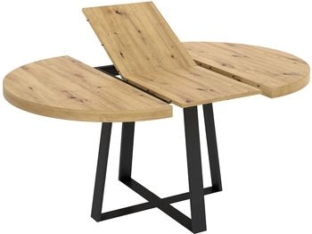 Youdoit Ausziehbarer runder Tisch DUNA f&uuml;r 4 bis 6 Personen &ndash; Eichendekor 110/152 x 77 cm