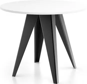 WFL GROUP Esstisch Glory im Industriestil-Modern, Rund-Ausziehbar von 90 cm bis 130 cm, Weiß