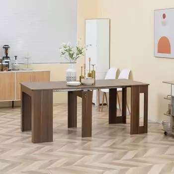 HomCom Esstisch Klapptisch ausziehbarer Modernes Design Braun 180 x 85 x 75cm