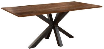 sam Esstisch Baumkante massiv Akazie nussbaum 260 x 100 schwarz FELINA