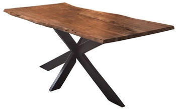 sam Esstisch Baumkante Akazie nussbaumfarben 200 x 100 cm Spider-Gestell schwarz TABEA
