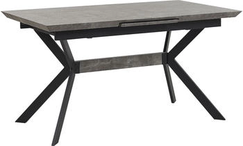 Beliani Esszimmertisch 140 80 cm ausziehbar 180 80 cm Grau/Schwarz
