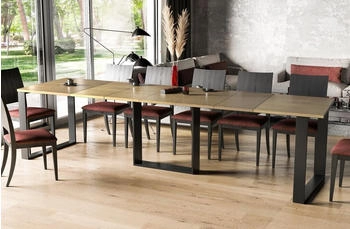 Endo-Möbel Esstisch ausziehbar Borys 130cm 250cm (Natur Eiche)