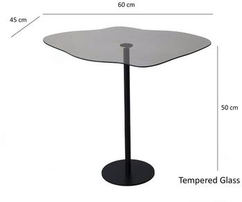Hanah Home Skye Decor Dior NOS Schwarz Couchtisch 50x50x45 cm Glas (552NOS1450)