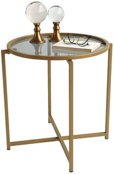 Hanah Home Skye Decor S407K NOS Gold Couchtisch 50x50x50 cm getempertes Glas (552NOS1422)