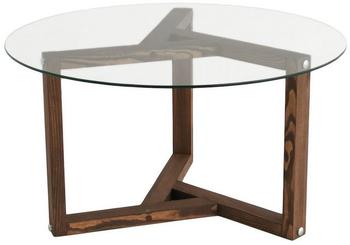 Hanah Home Skye Decor Miro NOS Nussbaum Couchtisch 40x75x75 cm getempertes Glas braun (552NOS1412)