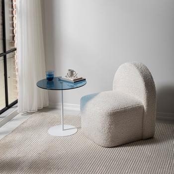 Hanah Home Skye Decor ChillNOS Weiß,Blau, Couchtisch 50x50x50 cm getempertes Glas (552NOS1466)