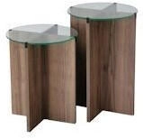 Hanah Home Skye Decor Lily NOS Nussbaum Couchtisch getempertes Glas braun (552NOS2246)