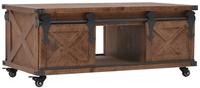 vidaXL Couchtisch Massivholz Tanne 91x51x38 cm Braun