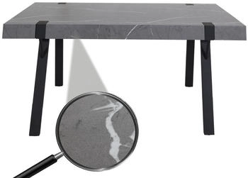 Mendler Esstisch MCW-L54, Tisch Küchentisch Esszimmertisch, Industrial Metall 150x90cm Marmor-Optik grau
