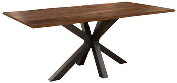 sam Esstisch Baumkante massiv Akazie nussbaum 160 x 85 schwarz FELINA Akazie Nussbaum
