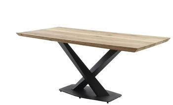 Möbel Kraft Säulentisch mit wechselnder Baumkante Ravina holzfarben 100x74