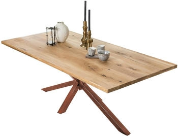 SIT TABLES & CO Tisch 180x100 cm Platte natur, Gestell antikbraun (15240-00)