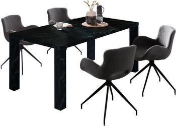 SalesFever Esstisch 180x90 cm Schwarz 398685 (398685)