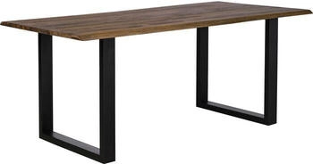 SalesFever Tisch Walnuss, Schwarz, 200x100x75cm (371800)