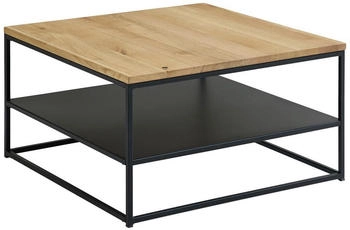 BOXXX Couchtisch Schwarz Eiche Metall Eiche massiv quadratisch 75x40x75 cm