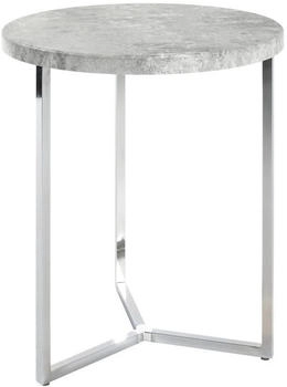 CarryHome Beistelltisch Grau Chrom Betonoptik rund 45x54x45 cm