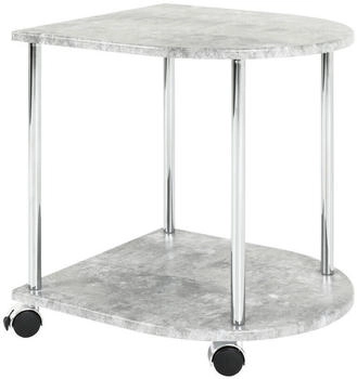 CarryHome Beistelltisch Grau Chrom Betonoptik oval 40x45x42 cm CarryHome Beistelltisch Grau Chrom Betonoptik oval 40x45x42 cm
