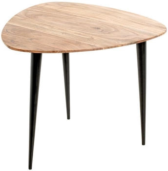CarryHome Beistelltisch Schwarz Akazie Metall Akazie massiv Freiform konisch rund 55x46x55 cm
