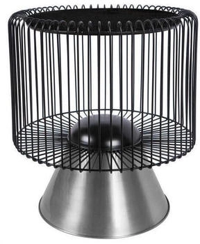 Kayoom Beistelltisch Schwarz Silber Metall Stein 51x56,5x51 cm