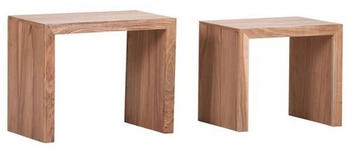 Landscape Beistelltischset Akazie 2-teilig Akazie massiv rechteckig Wange 35x40-45x45-55 cm